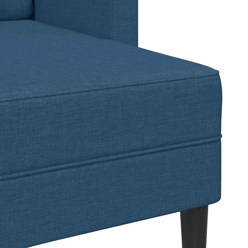 Divano 2 Posti con Chaise longue a L Blu 125 cm in Tessuto 4107066