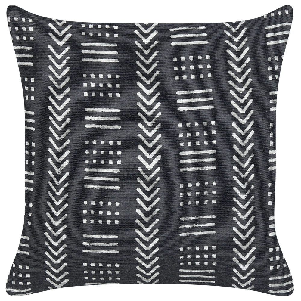 Set di 2 cuscini decorativi cotone bianco e nero 45 x 45 cm motivo geometrico stampa blocchi stile boho accessori
