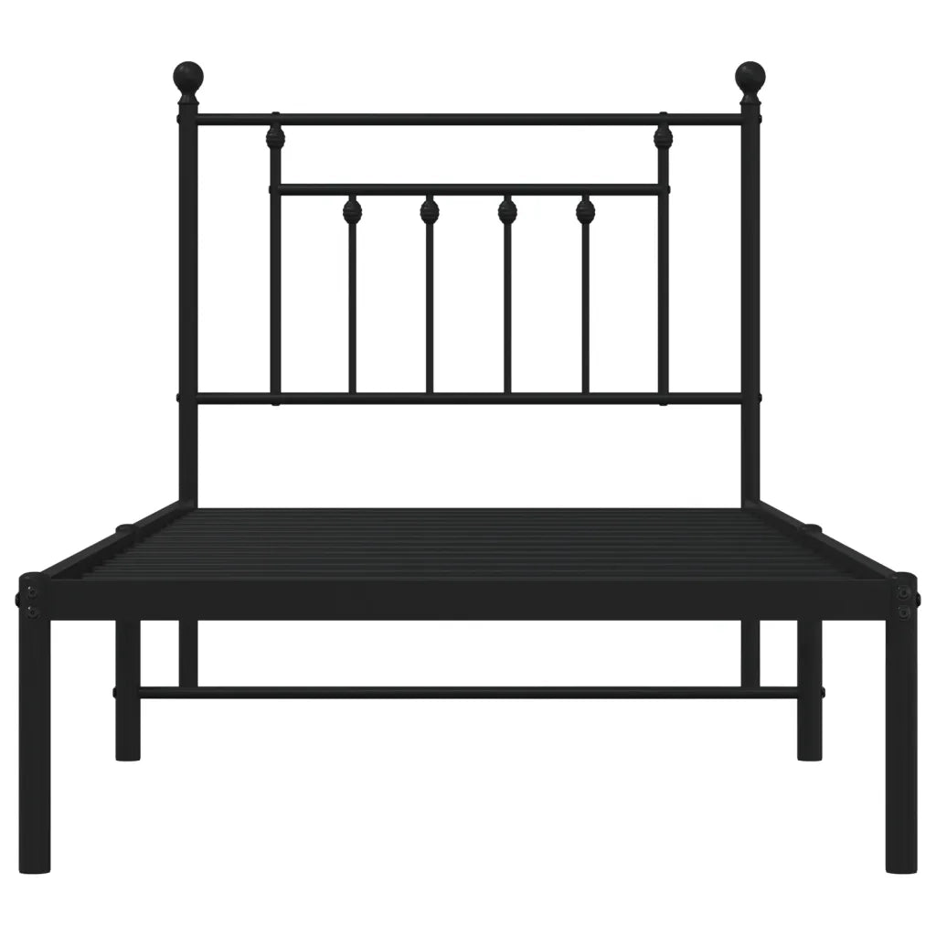 vidaXL Giroletto con Testiera in Metallo Nero 80x200 cm