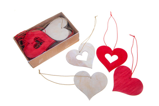 Set 24 Cuori con da Appendere H 8 cm