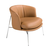 Poltrona rivestita in similipelle marrone