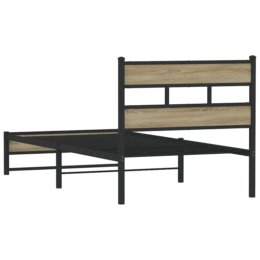 Giroletto senza Materaso in Metallo Rovere Sonoma 100x200 cm