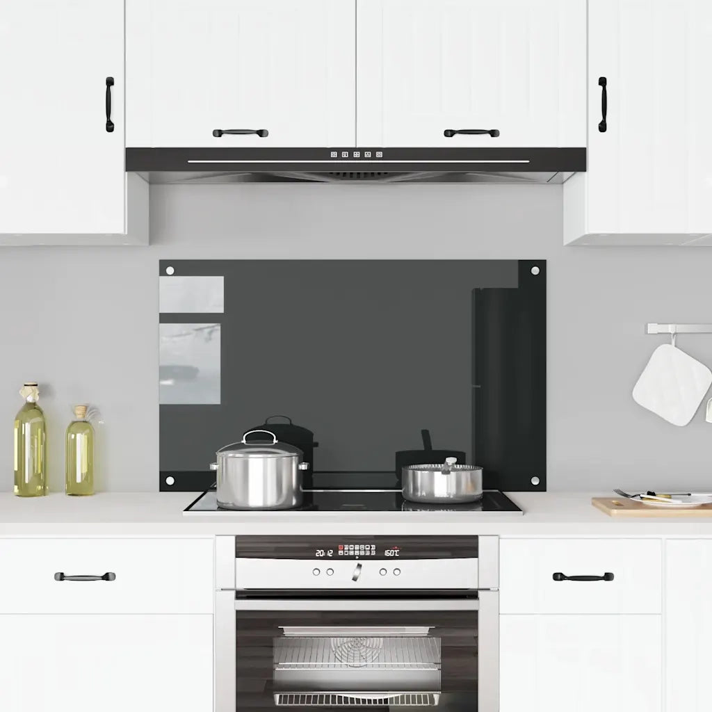 Paraschizzi per Cucina Nero 100x60 cm in Vetro Temperato CFW8324160