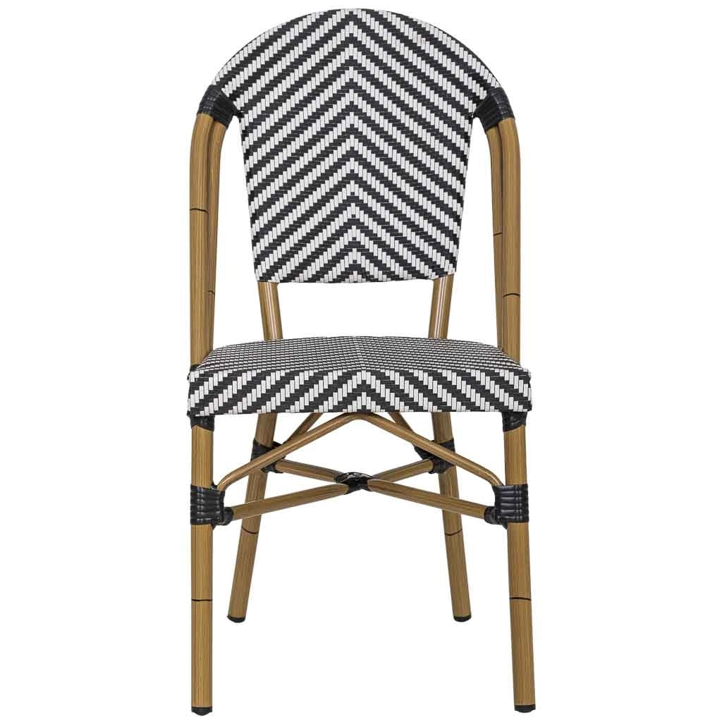 Fauteuil in rotin sintetico bianco e nero 46x57x88 cm (altezza)