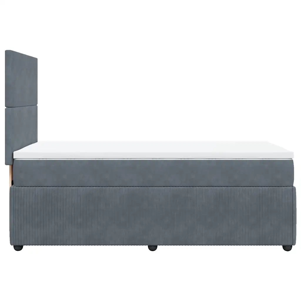 Giroletto a Molle con Materasso Grigio Scuro 80x200 cm Velluto