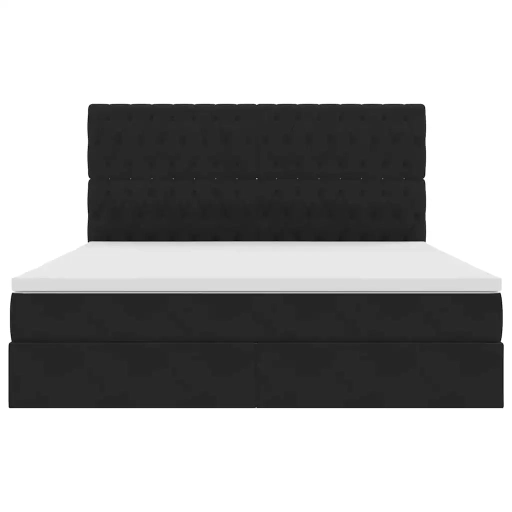 Letto con contenitore e LED con led Nero 180 x 200 cm Velluto 3372743