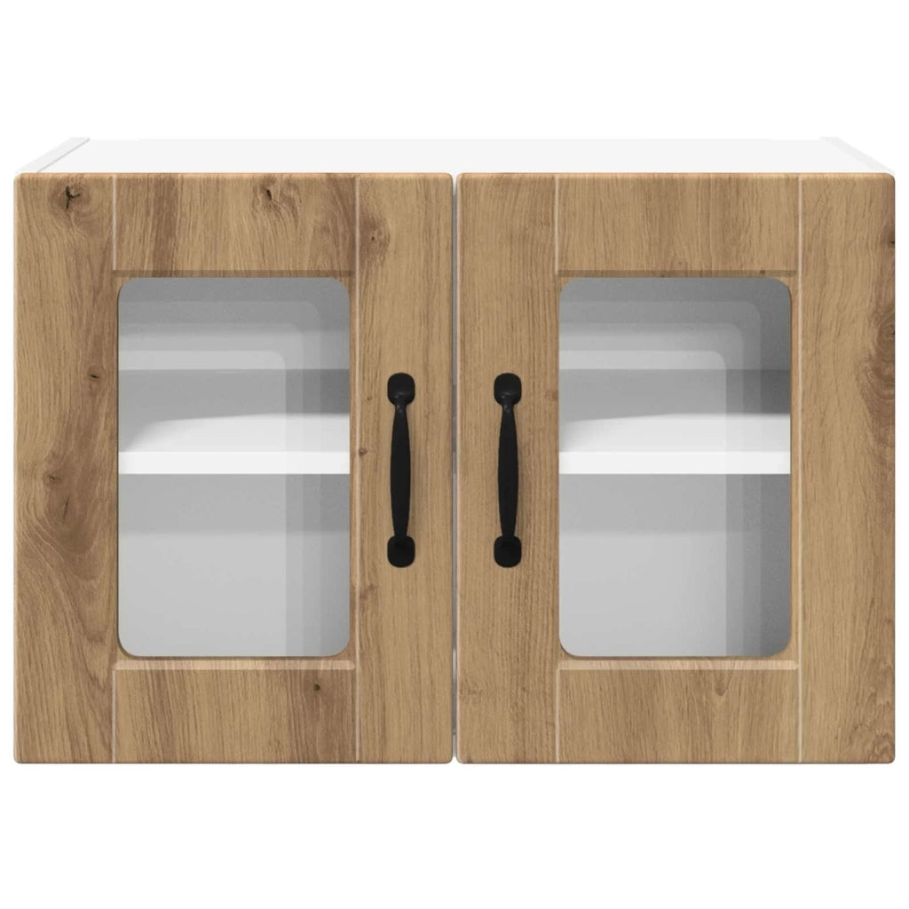 Pensile da cucina | Mobile in vetro da parete PORTO 2 pz Rovere artigianale