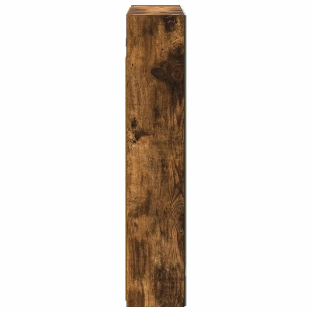 Mobiletto per specchio da bagno Rovere fumé 60 x 14,5 x 70 cm 889059