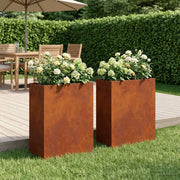 Vaso da giardino 2 pz Ruggine 40 x 20 x 40 cm Acciaio Corten 8005413