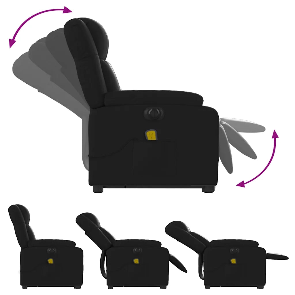Poltrona Alzapersona Massaggiante Elettrica Nera in Similpelle 3205171