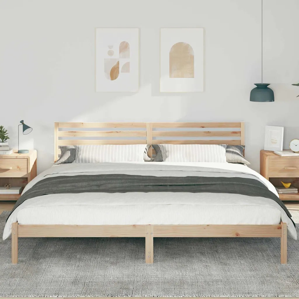 Struttura del letto Marrone 200 x 210 cm Pino massello