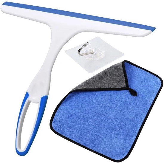 Wisser multifunzionale per porte doccia, finestre, vetro, auto, schermo doccia, inclusa presa di attacco e asciugamano, 25,4 cm