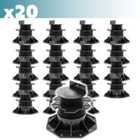 Set 20 supporti per pavimenti galleggianti, altezza regolabile 60-128mm Max 2700 kg, Pavimenti Decking