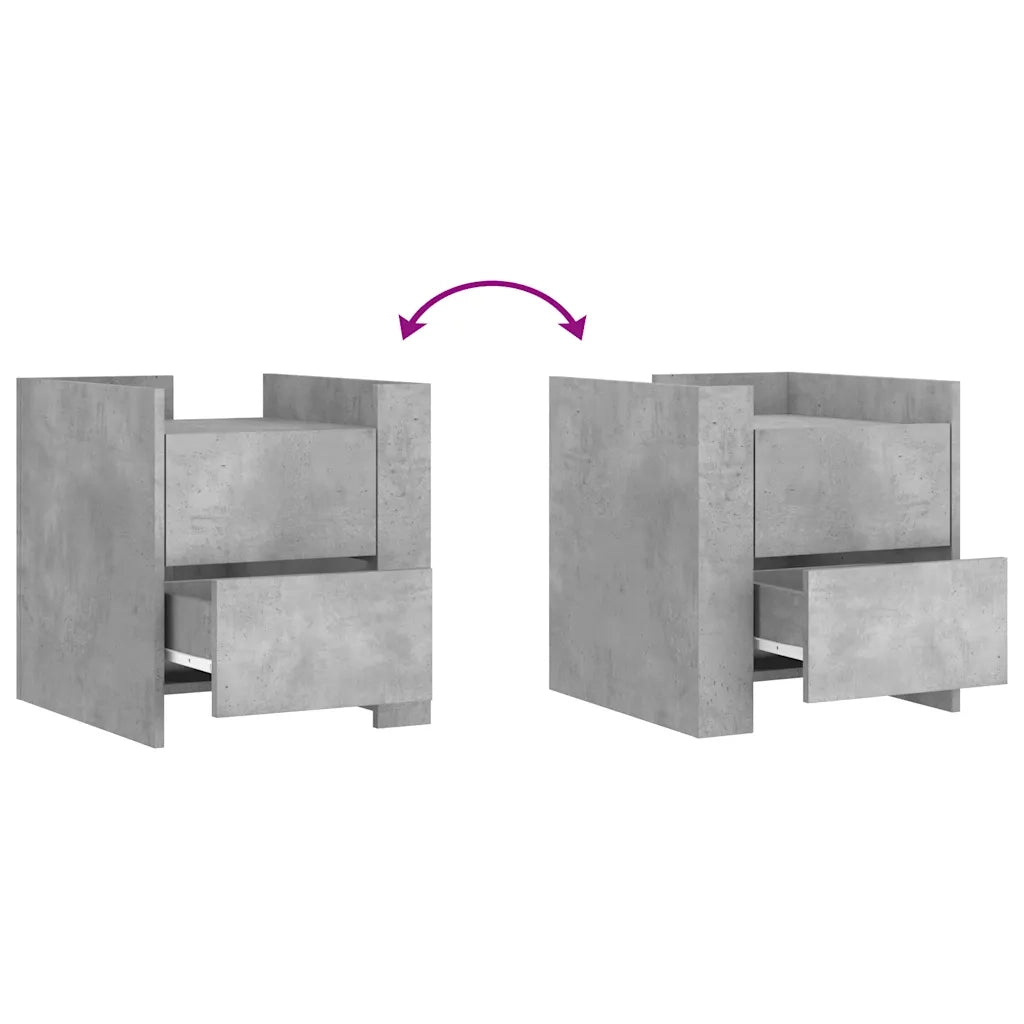 Comodino-Tavolino da notte Grigio Cemento 45x50x50 cm in Truciolato 297767