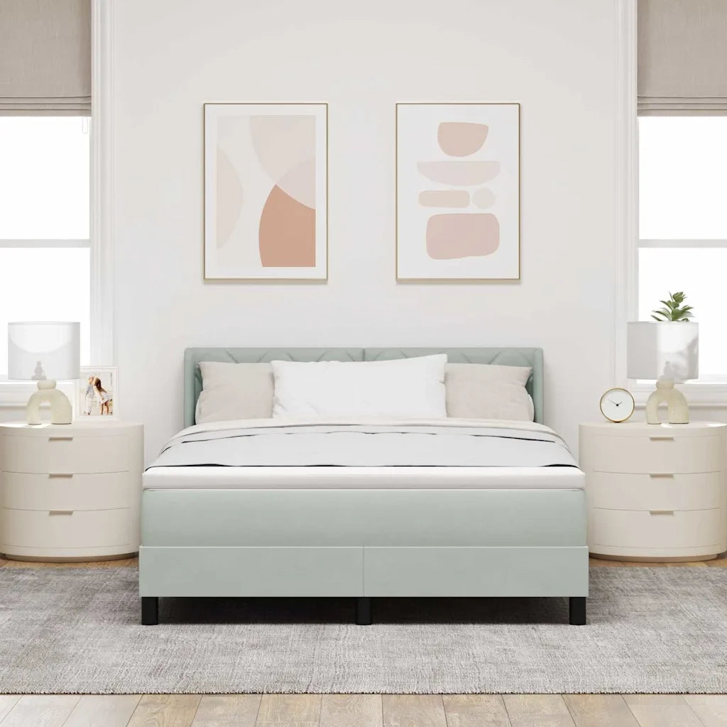 Letto a molle Grigio chiaro 200 x 160 cm Poliestere 3341528