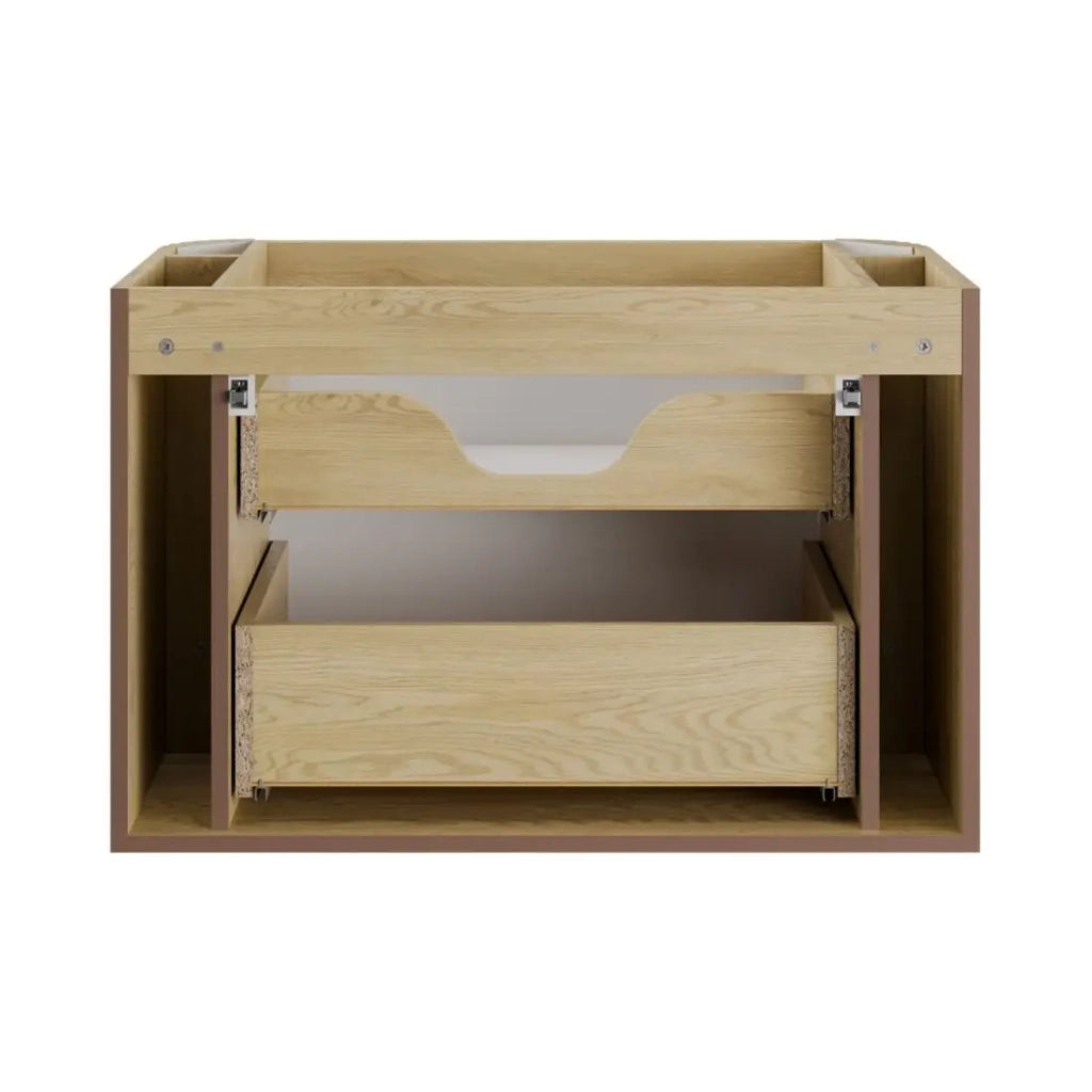 Mobile sottolavabo KORI 80 cm rovere chiaro – 2 cassetti – sospeso