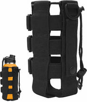 Portaflaconi in nylon 1000D per campeggio militare-passeggio contenitore acqua robusto sistema Molle in nylon nero con clip di fissaggio.