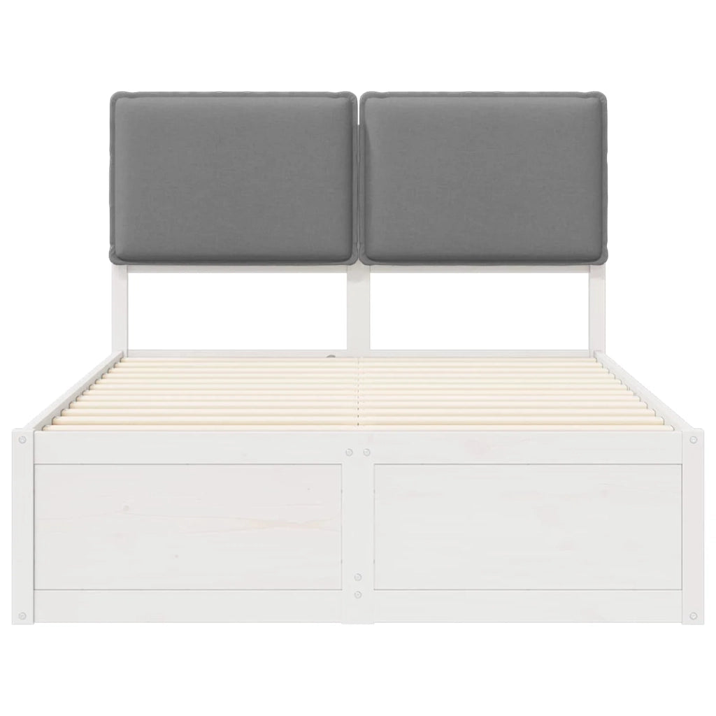 Letto con Testiera Rivestita Grigio chiaro 120 x 190 cm