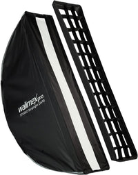 Softbox Studio Striplight 22 x 90 cm, sagomatore di luce girevole a 360°, con funzione ombrello, incluso griglia, maschera, adattatore Bowens e borsa, per fotografia di prodotti e persone