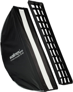 Softbox Studio Striplight 22 x 90 cm, sagomatore di luce girevole a 360°, con funzione ombrello, incluso griglia, maschera, adattatore Bowens e borsa, per fotografia di prodotti e persone