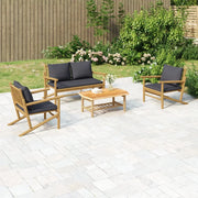Set Salotto da Giardino 4pz con Cuscini Grigio Scuro BambÃ¹cod mxl 100359