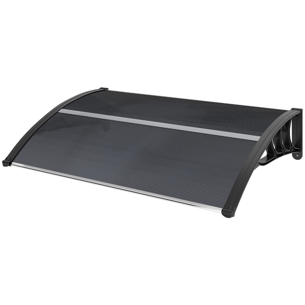 Tettoia in Policarbonato Anti-UV da Esterno per Porte e Finestre da 100x80 cm