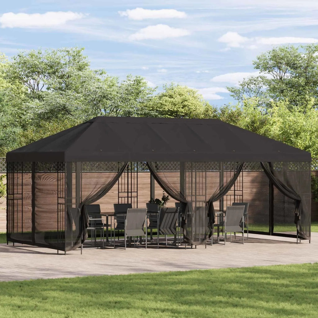Gazebo con pareti laterali 6 x 3 m Antracite 3375984