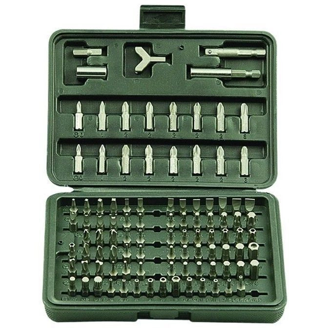 Vigor 38472-10 Inserti per Avvitatori CRV Set 100 Pezzi Phillips Taglio Hex Torx Clutch Triwing Pozi