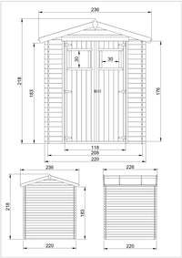 TIMBELA M369+M369G Casetta da Giardino in Legno - 4,33 m2