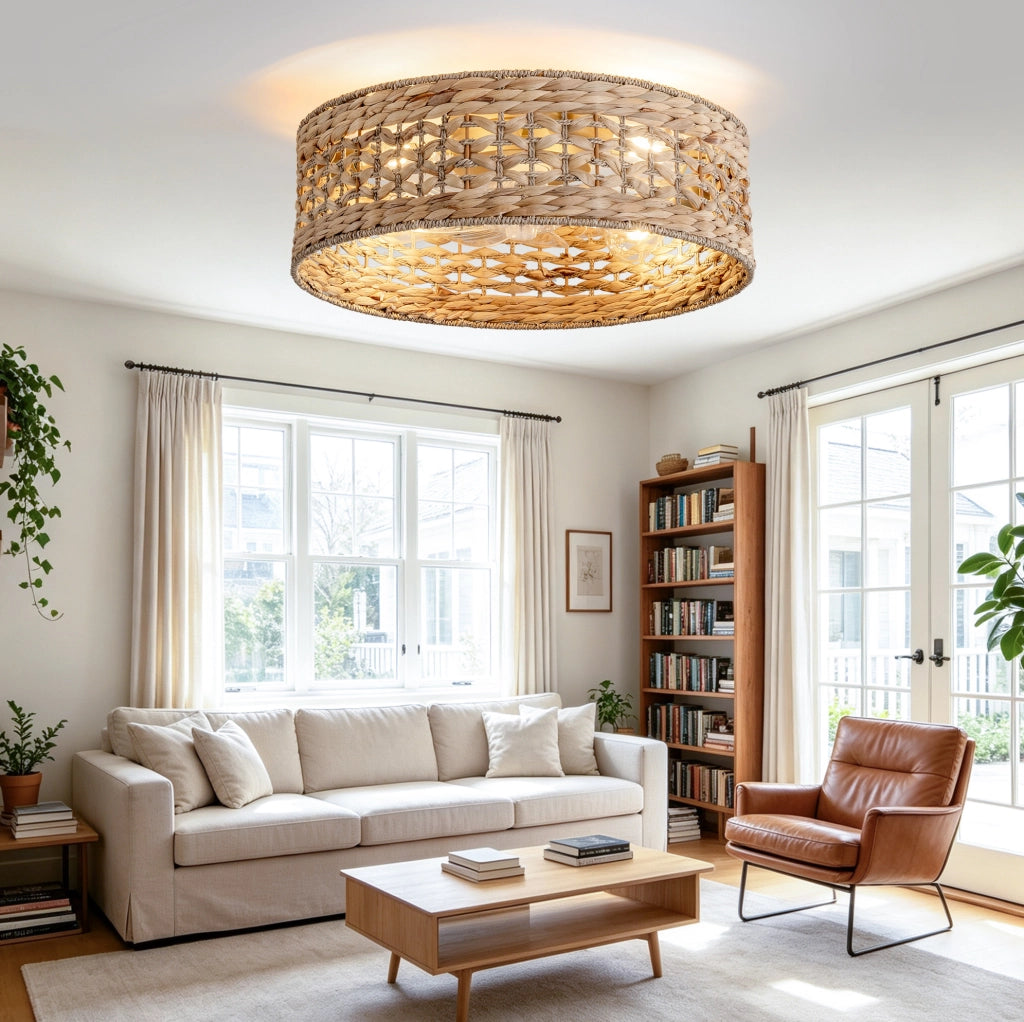 Ventilatore da soffitto con luce, 4 attacchi E26, controllo Bluetooth e telecomando, rame