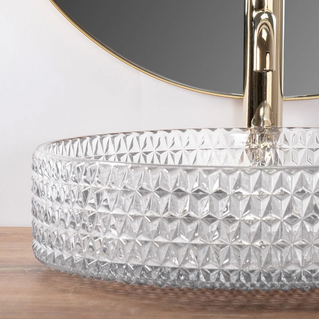 Lavabo Da Appoggio Rea Cristal Transparent 39