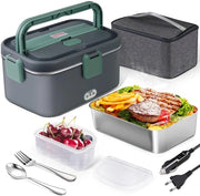 Elektrica da viaggio 1,8L 80W, 12V/24V/220V Grande riscaldatore alimentare elettrico con borsa, forchetta e cucchiaio in acciaio inox per auto, camion, ufficio