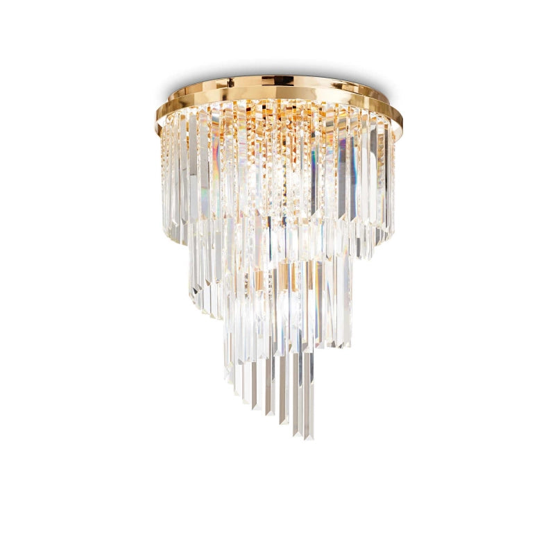 Lampada Da Soffitto Carlton Pl12 Oro Ideal-Lux