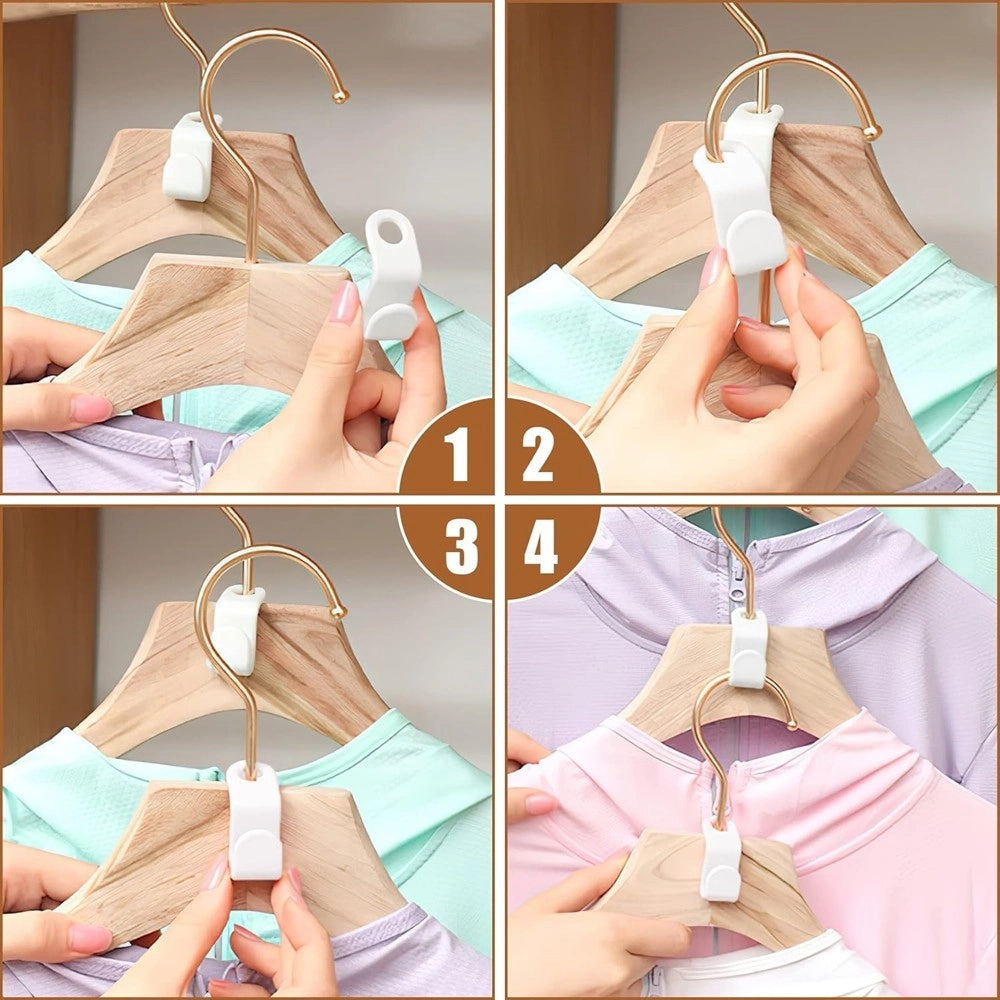 Trade Shop - Set 6pz Connettore Appendiabiti Collegamento Ganci Grucce Appendini Salvaspazio 87355 -