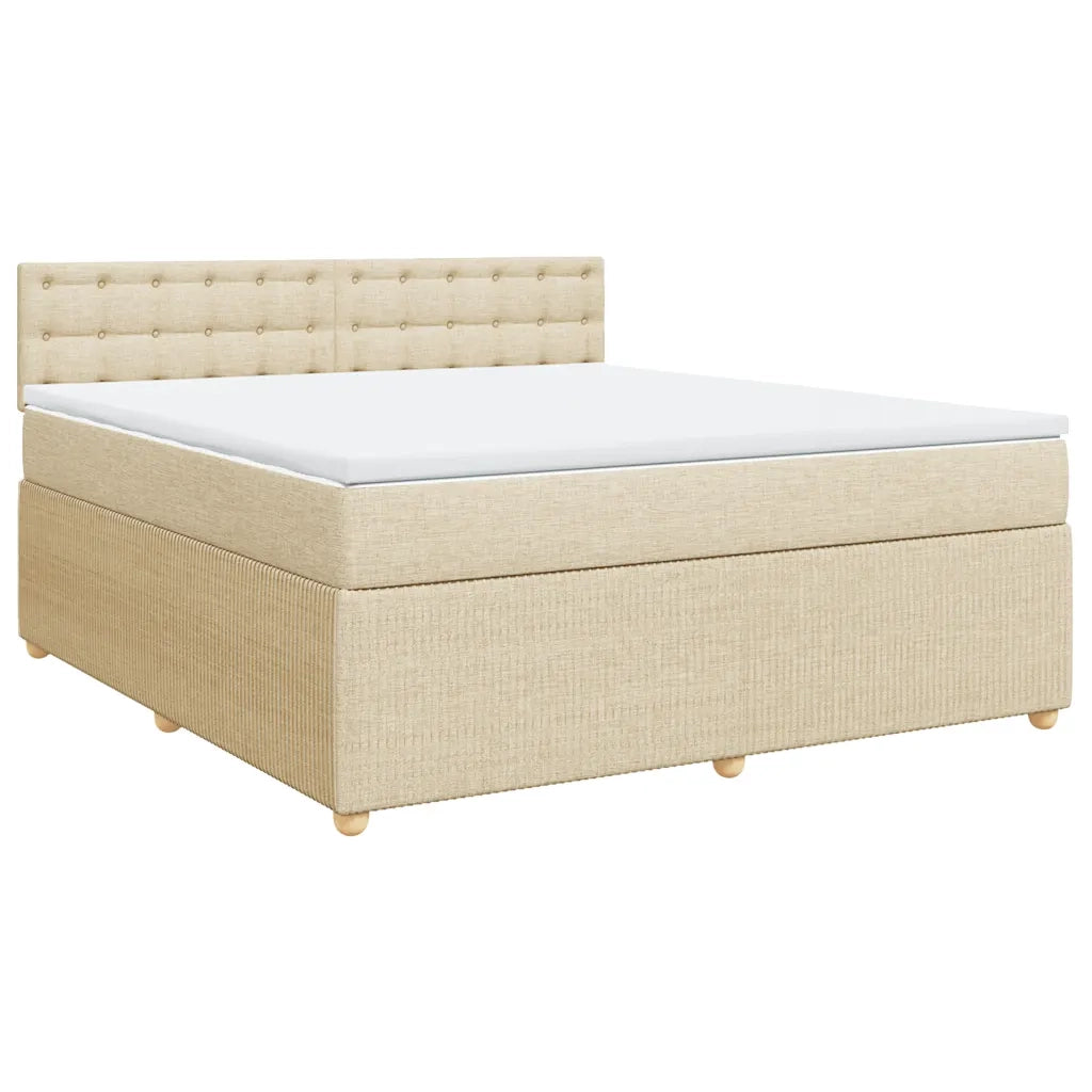 Giroletto a Molle con Materasso Crema 180x200 cm in Tessuto 3287554
