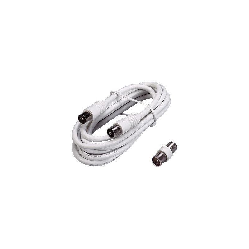 Prolunga TV 5 m con adattatore coassiale M/F – Universale