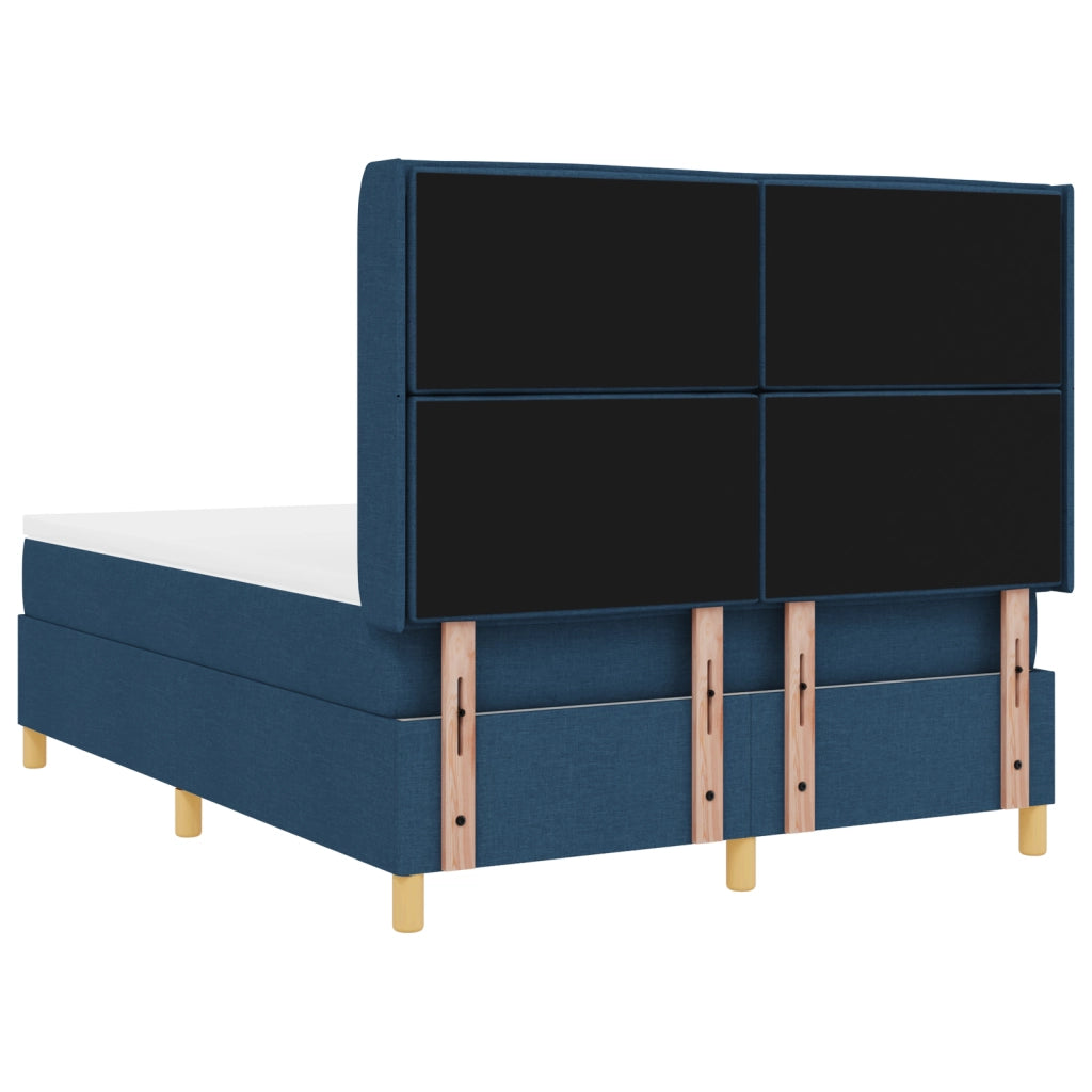 Letto con Rete e Materasso & LED Blu 140x200 cm Tessuto
