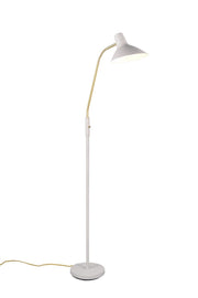 Lampada da terra classica grigia/ottone braccio lettura