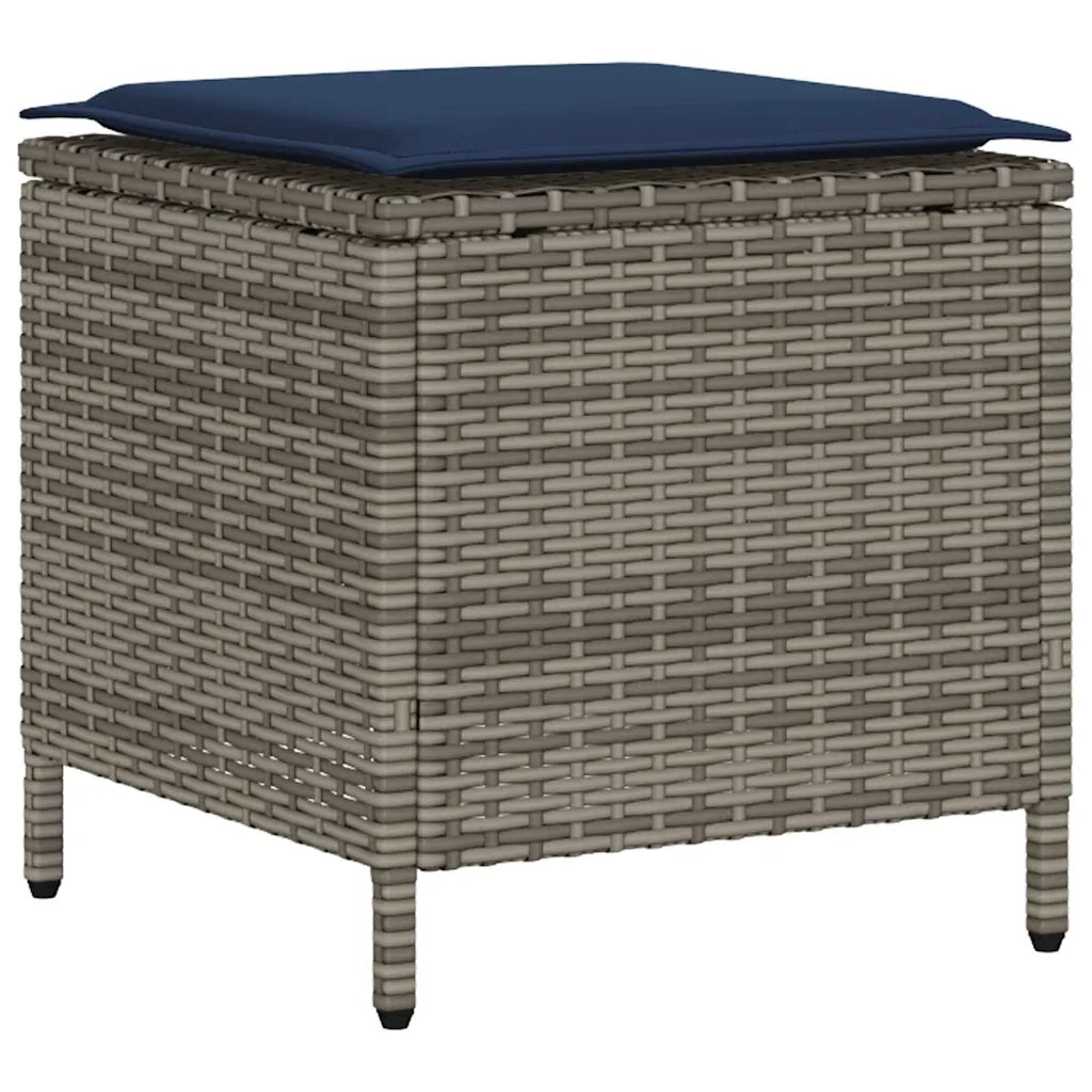 Set Divani da Giardino 4 pz con Cuscini in Polyrattan Grigio CFW7811435