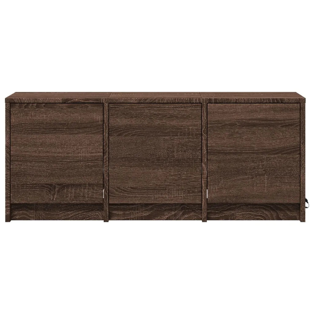 Mobile Porta TV con LED Rovere Marrone 97x34x40 cm Truciolato