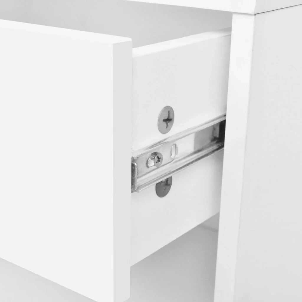 Set di 2 comodini comodini cassettiera mobili per camera da letto con cassetto bianco 1402141
