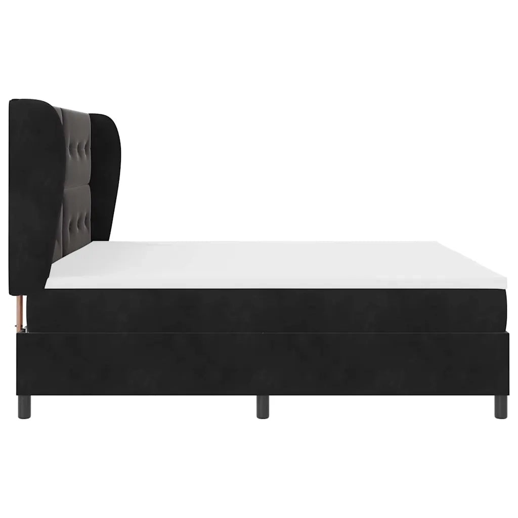 Letto a molle con materasso Nero 200 x 200 cm Velluto 3340948