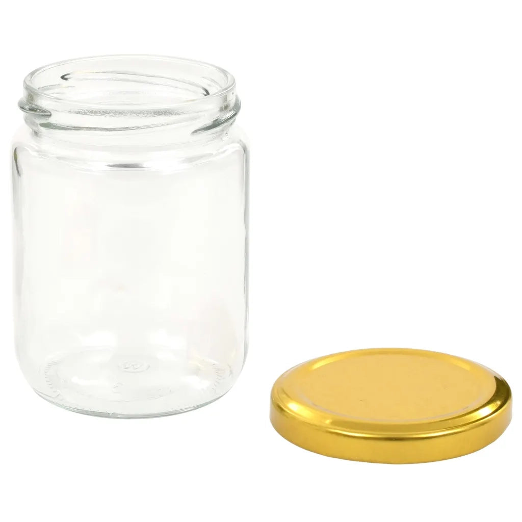 Vasi per Marmellata in Vetro Coperchio Oro 48 pz 230 ml CFW7171994