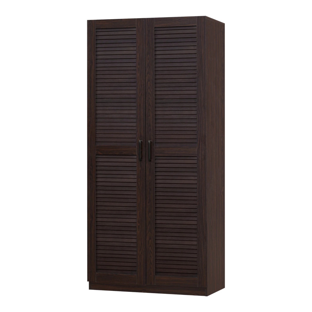 Armadio moderno per camera da letto mobile contenitore senza tempo 1 ripiano MDF 176 x 80 x 52 cm effetto noce scuro 03_0006375