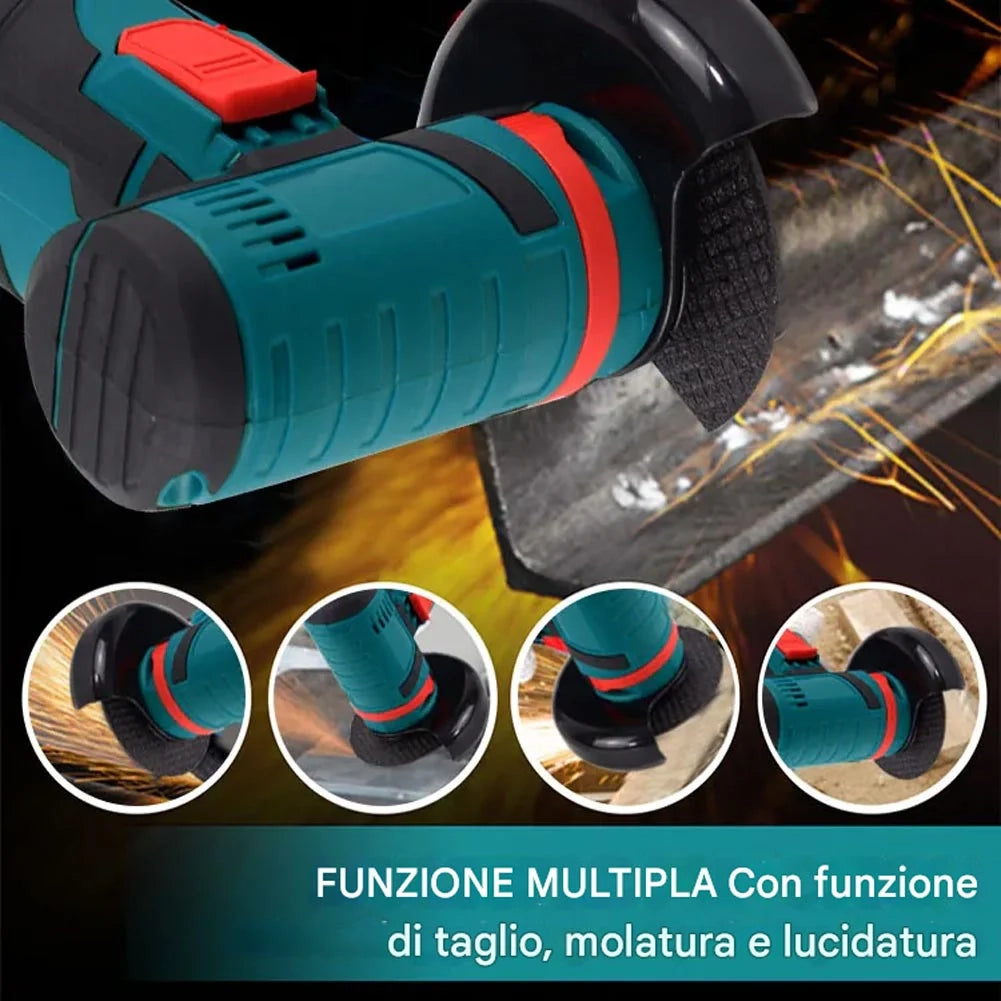 Smerigliatrice Angolare 19500 Giri/Min con Doppia Batteria e 2 Dischetti da 3"