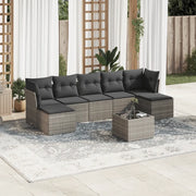 Set Divano da Giardino 8 pz con Cuscini Grigio in Polyrattancod mxl 87959