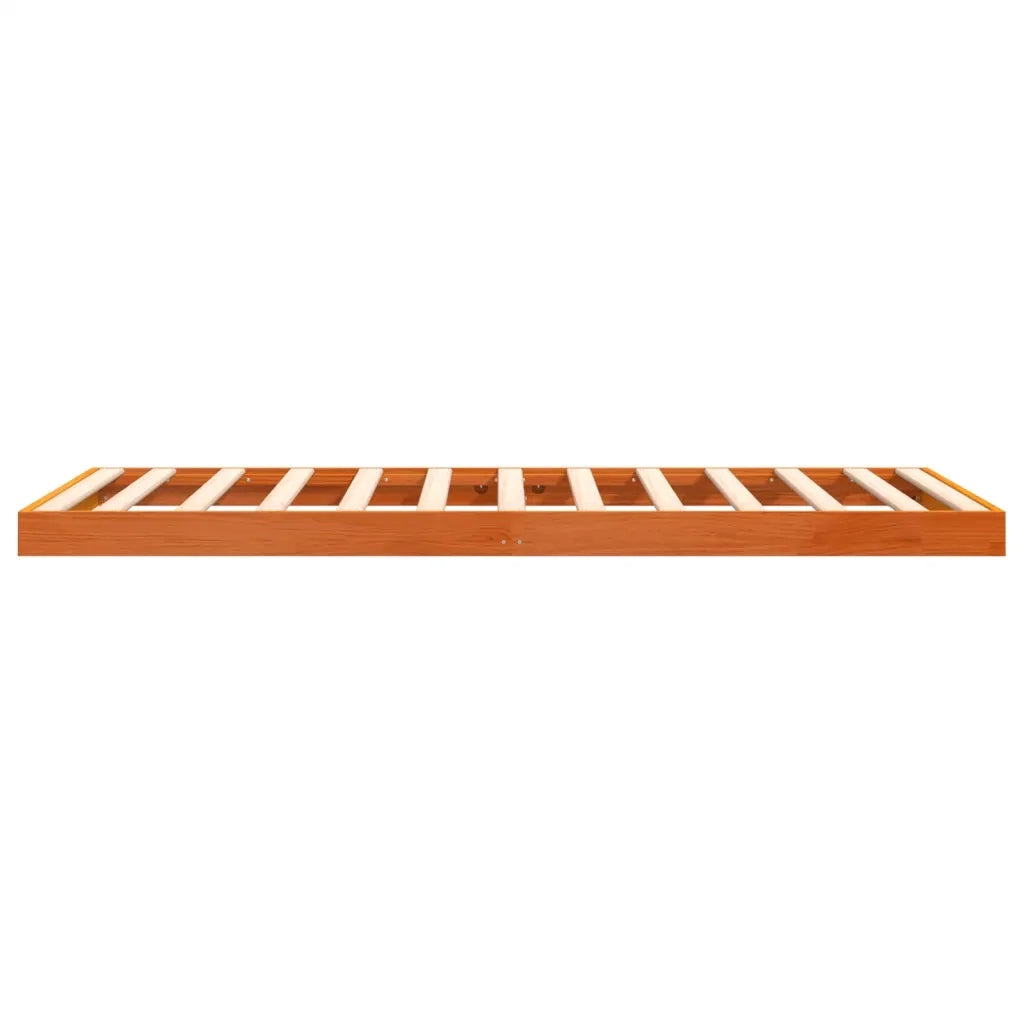 Giroletto-Struttura Letto Marrone Cera 100x200 cm in Legno Massello di Pino