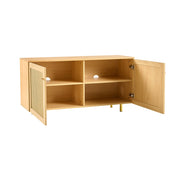 Credenza con 2 ante e ripiano per soggiorno in MDF 120×40×63 cm naturale
