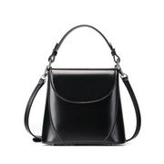 Borsa a tracolla da donna in vera pelle, mini borsa nera