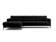 Cosmopolitan Design - Divano angolare sinistro "Bali" 5 posti in tessuto strutturato nero 